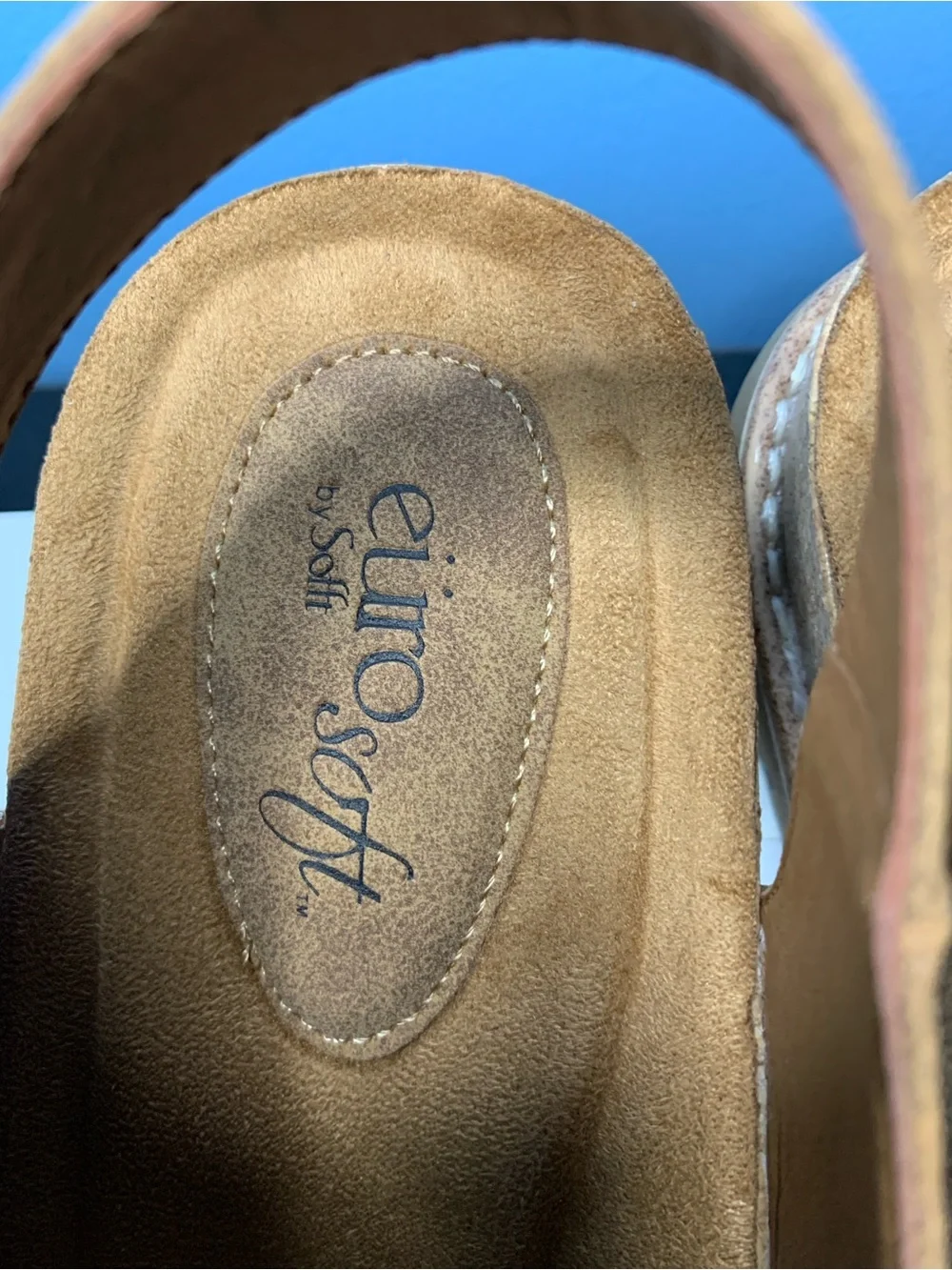 EuroSoft Tan Suede Slingback Sandals with Buckle